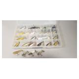 (24) Assorted Fishing Lures w/ Plastic Storage