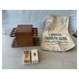 Pipe Stand, Bank Bulk Coin Bag, Vintage Perfume