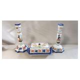 HB Henriot Quimper Pottery (France), (2) Candle
