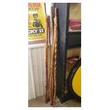 (5) Assorted Walking Sticks (49"-57" Long)