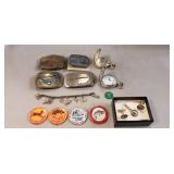 Tray Of Assorted Items Including Belt Buckles,