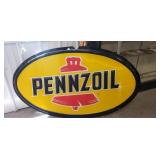 (1) "PENNZOIL" Hard Plastic Sign (60"×35" / Sign