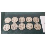 (10) U.S. Silver Quarters (90% Silver)