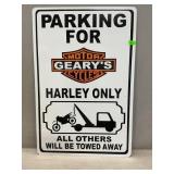 Harley Davidson Parking Nvelty Metal Sign