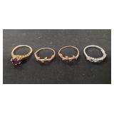 (4) 14K Gold Ladies Rings (UNVERIFIED)