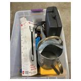 Box Lot With Watering Can, Bike Frame Adapter, B