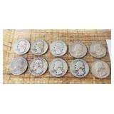 (10) U.S. Silver Quarters (90% Silver)