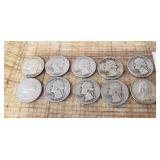 (10) U.S. Silver Quarters (90% Silver)