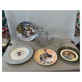 Collector Plates, Glass Canister, Glass Lid
