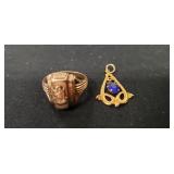 (1) 1954 Gettysburg, PA. Class Ring (10K Gold) &