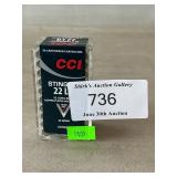 (50) Rounds Of CCI Stinger .22 Long Rifle Ammo
