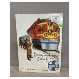 Retro Metal Santa Fe Railroad System Sign