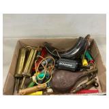 Powder Horn & Flask, Brass Powder Flasks,