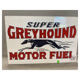 Retro-Style Heavy Metal Greyhound Motor Fuel Sign