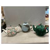 Lefton Holly Teapot, Frankoma Pottery Teapot