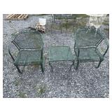 Metal Outdoor Chairs w/ Side Table