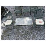 Metal Outdoor Chairs & Glasstop Table