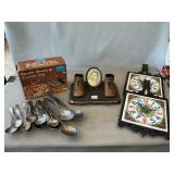 Bronzed Baby Shoes, Rosette Iron, Trivets (1