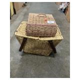 Picnic Basket With Blanket, Sewing Basket
