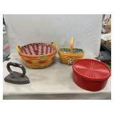 Longaberger Baskets, Tupperware, Sad Iron