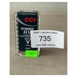 (50) Rounds Of CCI Stinger .22 Long Rifle Ammo