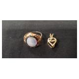 10K Gold Ring & Pendant (UNVERIFIED)