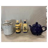 Modern Ceramic Ginger Jar, Teapot, Oil & Vinegar