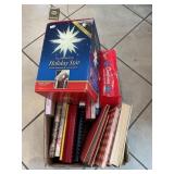 Box Lot With Lighted Holiday Star, Books,