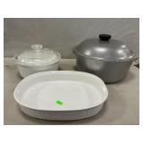 Hammered Aluminum Cookpot, Corning Ovenware