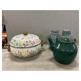 Enamel Pot, Cast Iron Teapot, Mason Jars