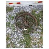 (2) Metal Wagon Wheels