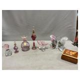 Blown glass Perfume Bottles, Crystal Butterflies,