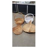 (4) Assorted Large Wicker Baskets