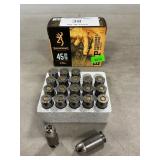 (20) Rounds Of Browning .45 Auto Ammo