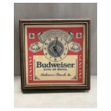 Lighted Budweiser Clock, Works  (13.5ï¿½ x 13.5ï¿½)