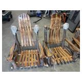 Pair of Rustic Hanging Chairs w/ Wood Engraved