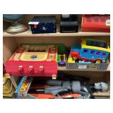 Shelf Lot With Muppet Babies School House, Bus,