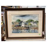 Coastal Harbor Scene Wall Art