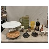 Mid-Century Spaghetti String Pitcher & Glass,