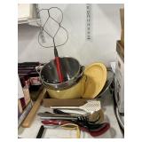 Vintage Kettles, Rug Beater, Kitchen Utensils