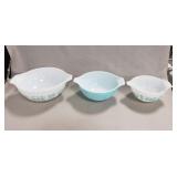 (3) Vintage Pyrex Bowls (6", 7" & 8.5")