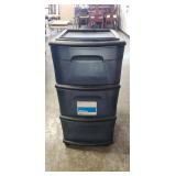 (1) Plastic Three Drawer Organizer (12"ï¿½14"ï¿½26")