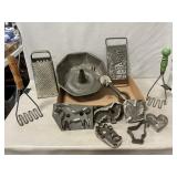 Vintage Kitchen Utensils, Cake Pan, Cookie
