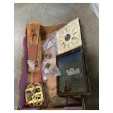 Box Lot With Vintage Clock Parts
