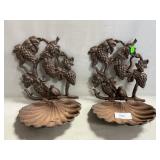 (2) Cast Iron Wall Mount Bird Feeders