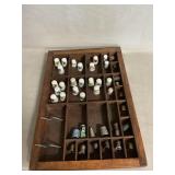 Type Tray With Thimble Collection