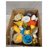 Box Lot Of Childrenï¿½s Toy Dish Sets Including