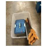 Tote With (4) Hand Saws, Small Storage Box