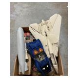 Box Lot With Toy Vehicles, Moscow Mule Mugs,