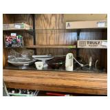 Shelf Lot With Lenox Pieces, Glass, Metal Bowls,